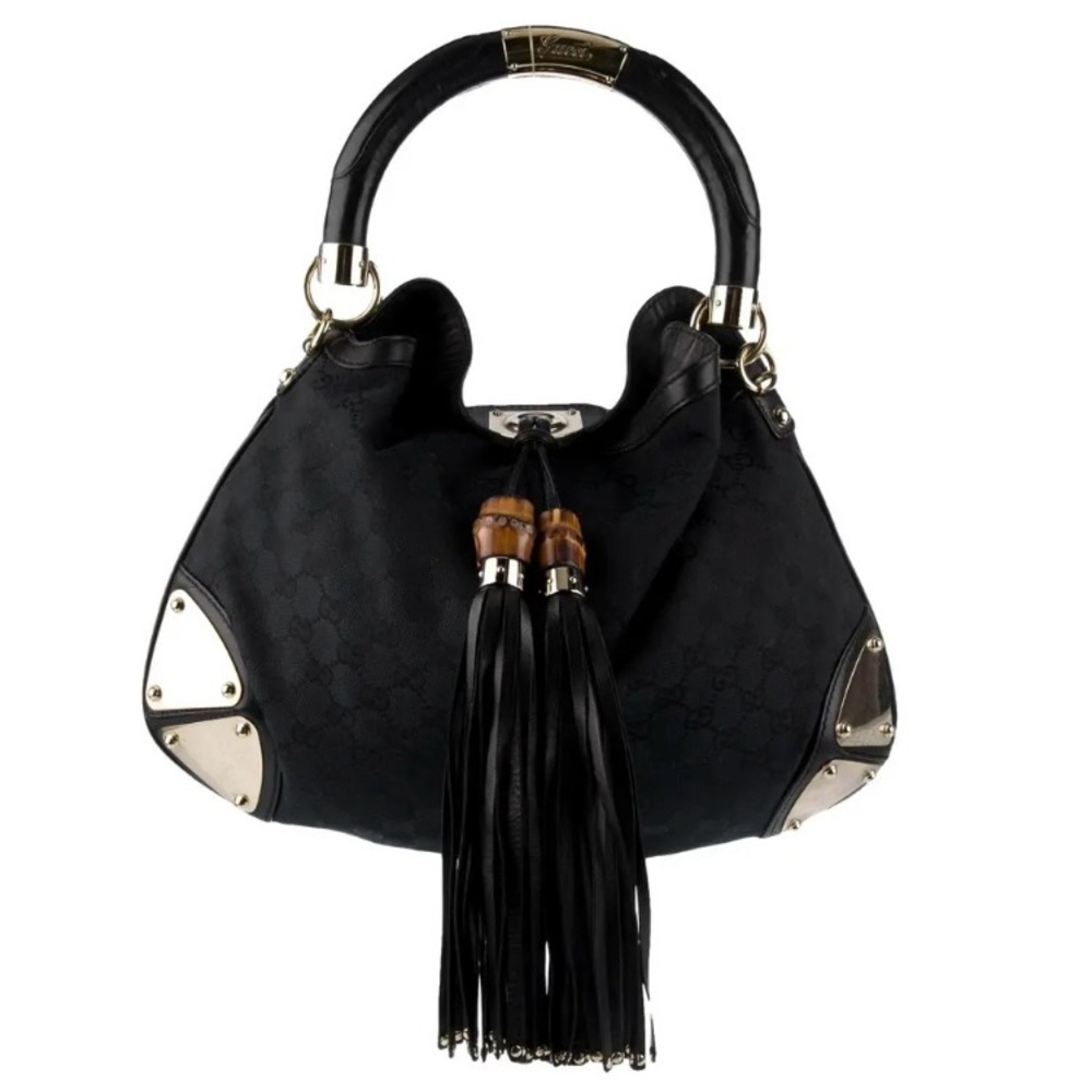 Gucci Indy crossbody hobo bag with bamboo fringe tassels
